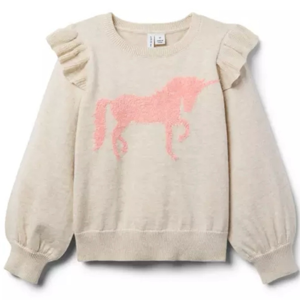 Janie & Jack Unicorn Ruffle Sweater